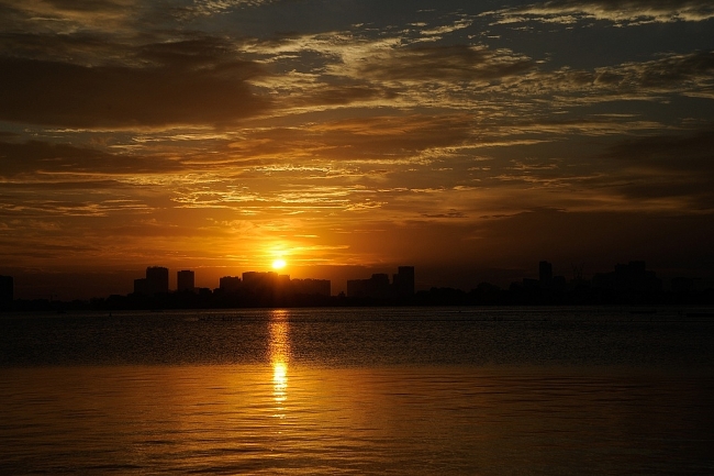 Sunset hunting from the old seaplane station in Hanoi's West Lake