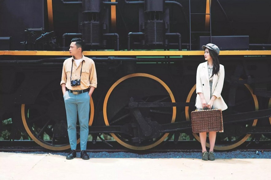 The Red Train Lost In Da Lat Flower Field Attracts Tourists