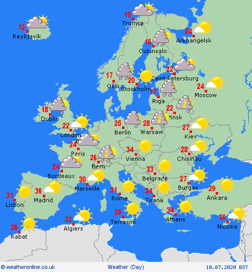 uk and europe weather forecast latest july 10