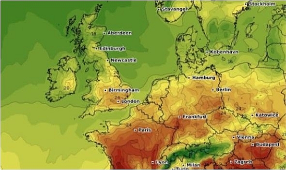 uk and europe weather forecast latest july 24 britain to bear searing heatwave with 34c blast from europe