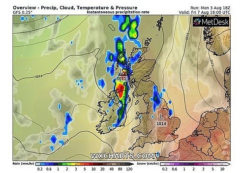 uk and europe weather forecast latest august 6