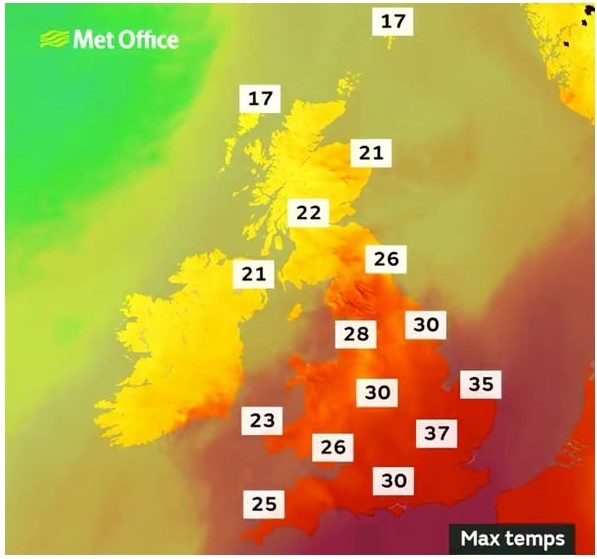 UK and Europe weather forecast latest, August 8: Heat-health warnings for the EK as hot weather to bake Europe
