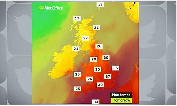 uk and europe weather forecast latest august 9 yellow warnings for thunderstorm across the uk