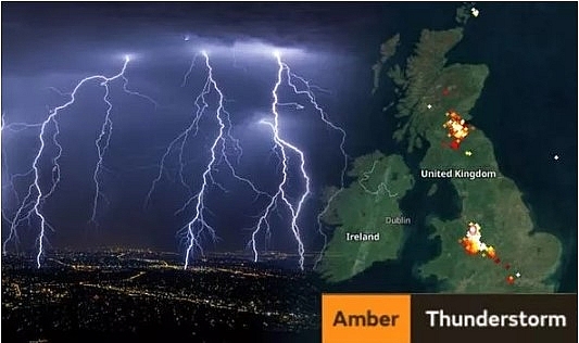 uk and europe weather forecast latest august 13 upgraded warnings for thunderstorm as danger to life to battle uk