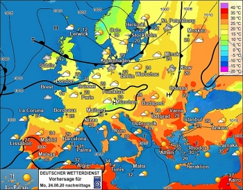 uk and europe weather forecast latest august 24 map turns blue with plunging temperatures in the uk