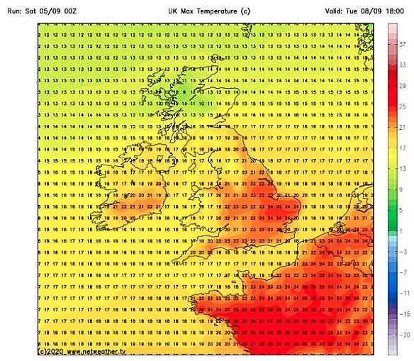 UK and Europe weather forecast latest, September 6: Balmy 24C hit UK after a scorching summer