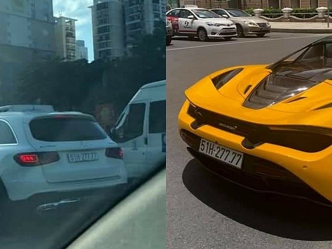 Convertible McLaren 720 Spider supercar casts doubt on attaching fake number plate in HCMC