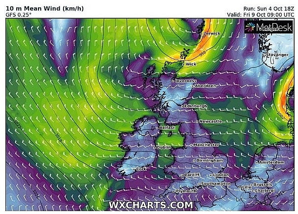 UK and Europe weather forecast latest, October 6: More wet and windy weather ahead of a potentially dangerous Atlantic storm