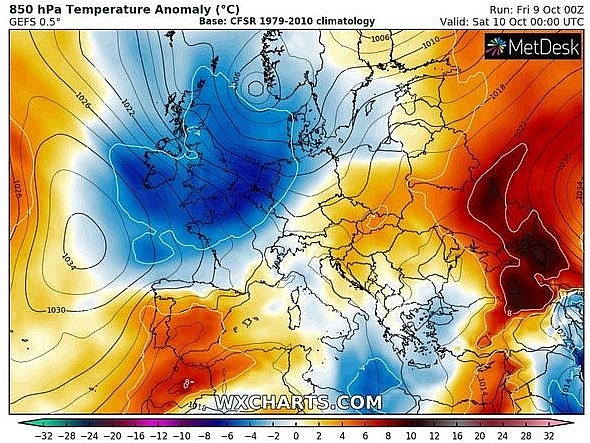 UK and Europe weather forecast latest, October 10: Freezing air as "first snow" to batter Britain