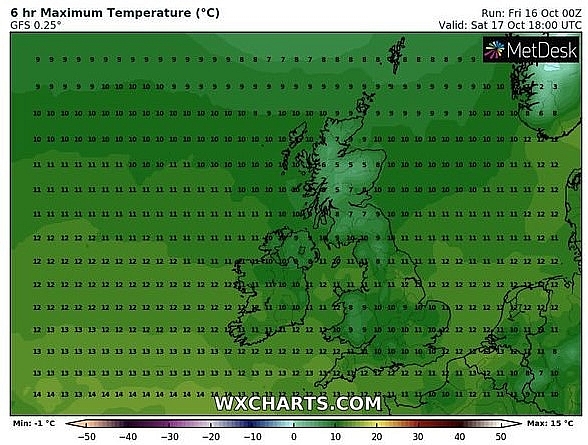 UK and europe weather forecast latest, october 17: cold temperatures to cover britain with dry weekend