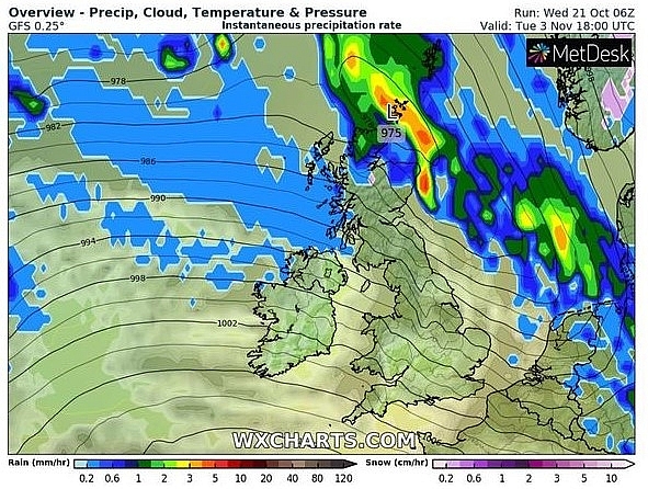 UK and Europe weather forecast latest, October 22: Freezing temperatures and snow to hit Britain amid remnants of Storm Barbara