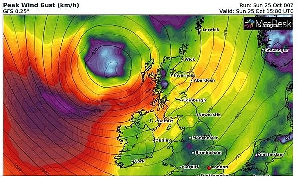 UK and Europe weather forecast latest, October 26: Thunderstorms and hail set to batter the UK with wet and windy weather continue next week