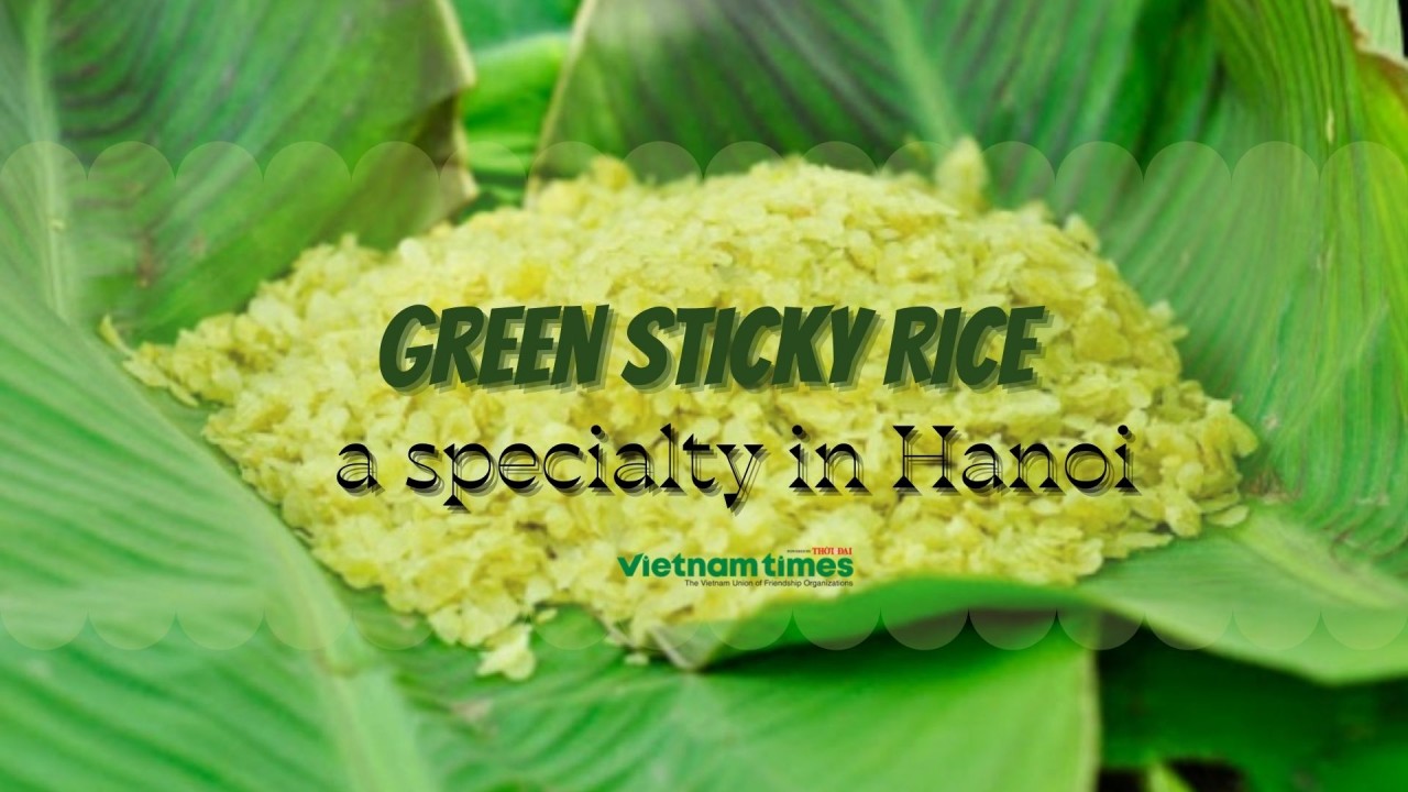 me tri green sticky rice a specialty of autumn in hanoi