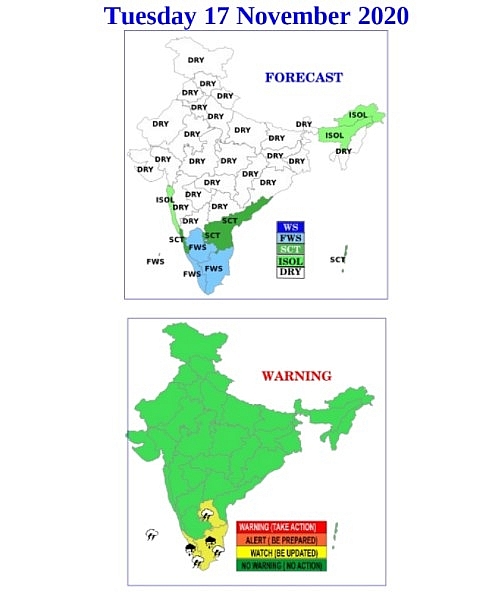 India weather forecast latest, November 17: Scattered light to moderate rains set to cover interior of some areas