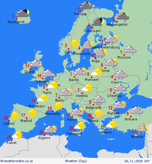 UK and Europe weather forecast latest, November 20: Icy temperatures with downpours and windy conditions to cover Britain