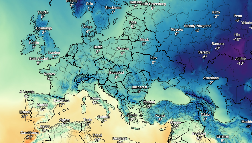 UK and Europe weather forecast latest, November 20: Icy temperatures with downpours and windy conditions to cover Britain