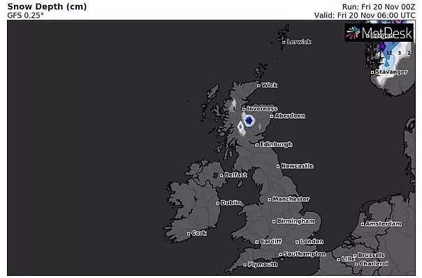 UK and europe weather forecast latest, november 21: temperatures fall below freezing as snow sets to cover