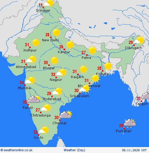 India weather forecast latest, November 30: