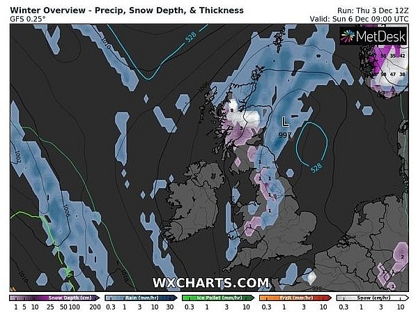 UK and europe weather forecast latest, december 5: wintry smash into britain with a new snow alert issued