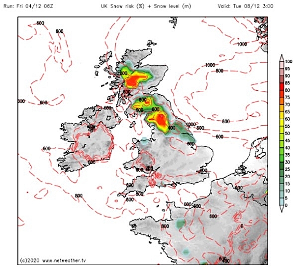 UK and Europe weather forecast latest, December 6: Weather maps turn blue with freezing temperatures leading snow