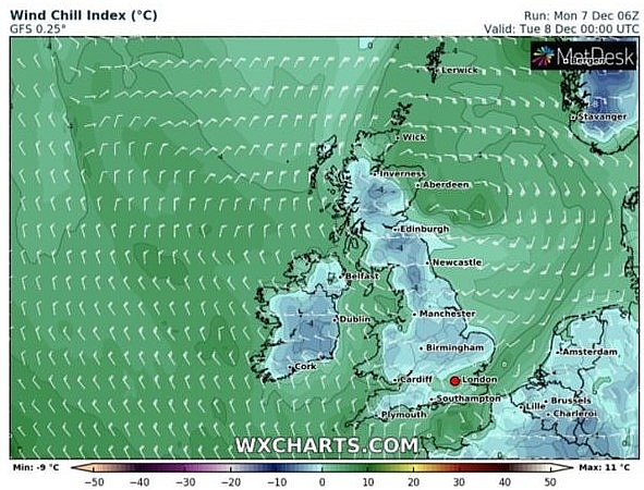 UK and Europe weather forecast latest, December 9: Temperatures plummet below freezing with threat of snow showers