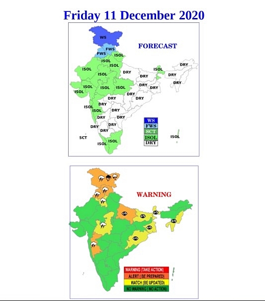 India weather forecast latest, December 11: Snowfall to sweep some places with light rain