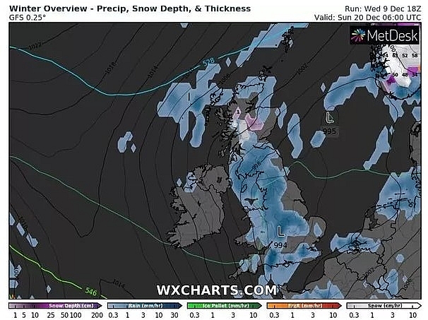 UK and Europe weather forecast latest, December 12: Strong winds and outbreaks of rain cover the UK