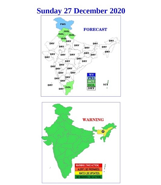 India weather forecast latest, December 27: Rain to sweep northern states as severe cold wave prevails during year end