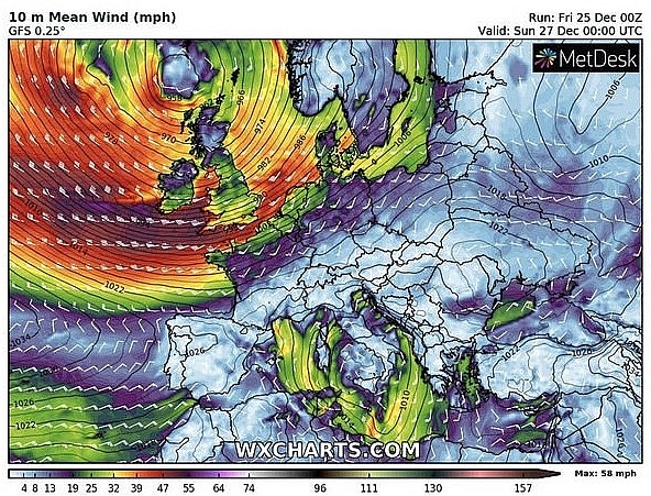 UK and Europe weather forecast latest, December 27: Widespread disruption, heavy rain bear down the UK as Storm Bella sets to hit