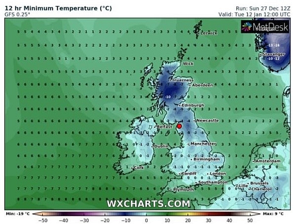 UK and Europe weather forecast latest, December 29: Temperatures plunge as snow showers to smash parts of Britain