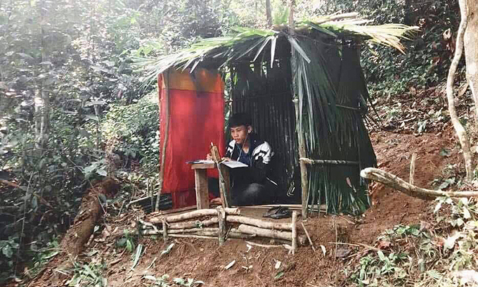 vietnam ethnic students make shacks on hills for e learning