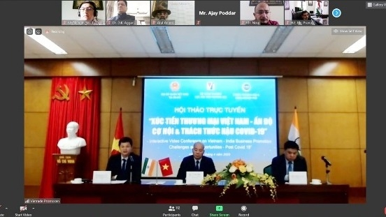 Vietnam, India discuss to promote bilateral trade in post-pandemic period on teleconference