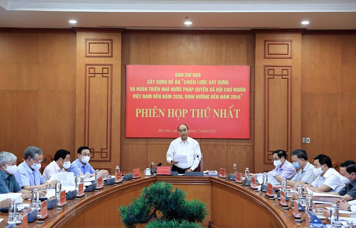 President Nguyen Xuan Phuc speaks at the meeting (Photo: VNA0