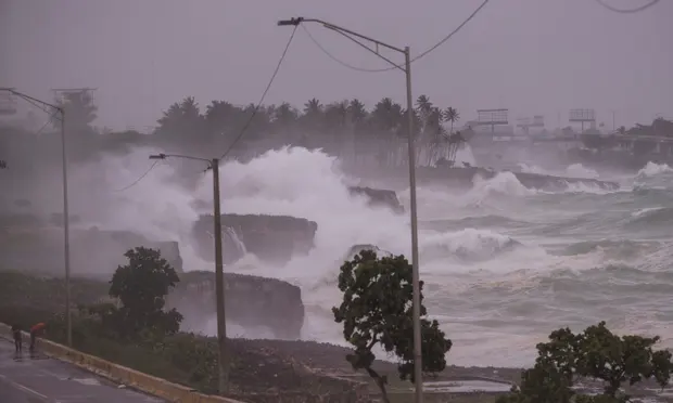 The winds of Elsa, the first hurricane of 2021 in the Atlantic basin, weakened and became a tropical storm again as it approached the island of Hispaniola, reported the US National Hurricane Center. Photograph: Orlando Barría/EPA