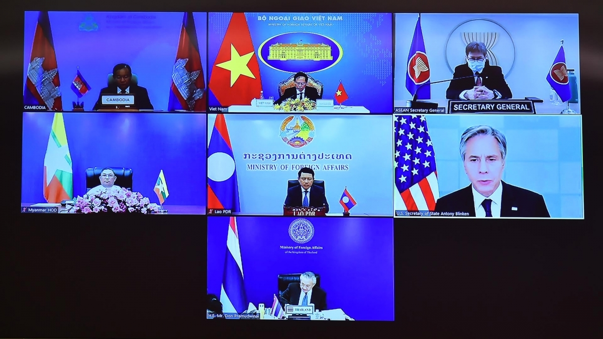 Representatives at the second virtual Mekong-US Partnership Ministerial Meeting (MUSP) 