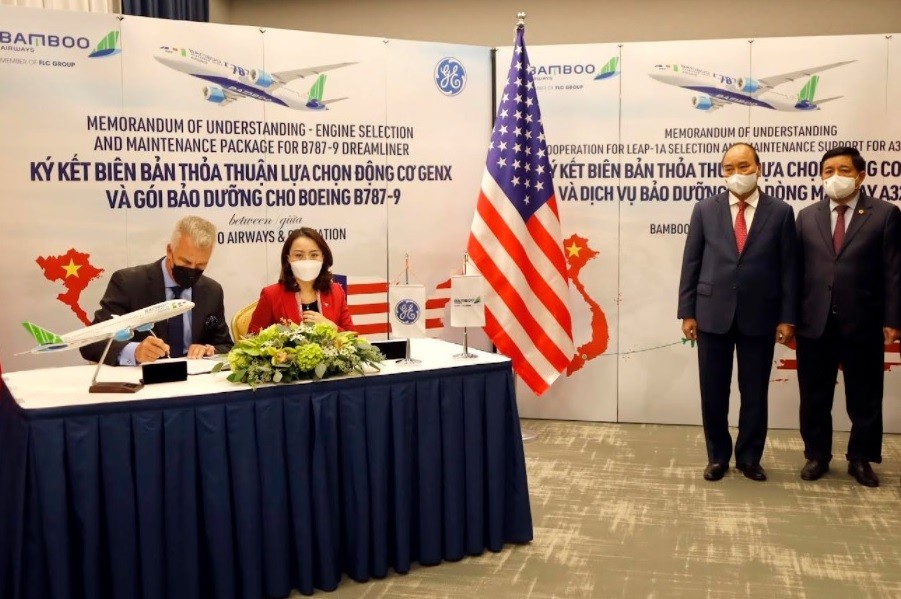 vietnamese president witnesses bamboo airways to introduce us market general agent and vietnam us nonstop route