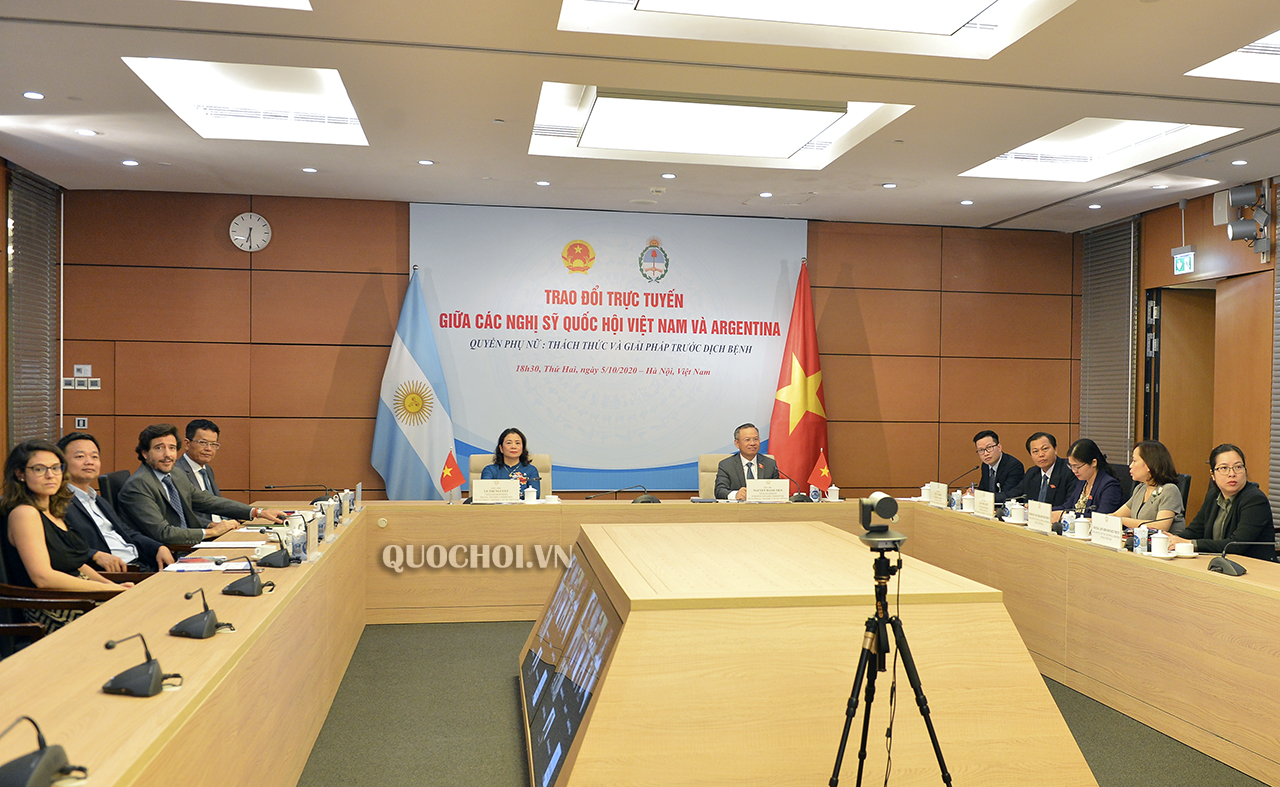 vietnam and argentinas lawmakers discuss to protect womens rights during the covid 19 period