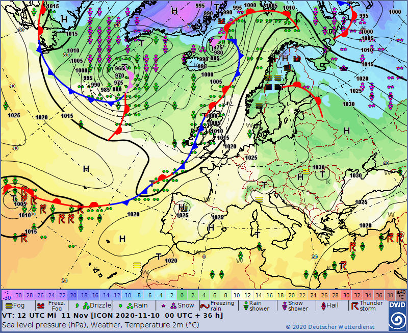 UK and europe weather forecast latest, november 11: gloomy with midweek downpour heavy rain in britain