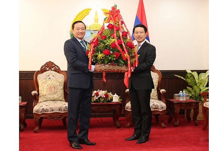 laos and vietnam get together congratulate laos 45th national day