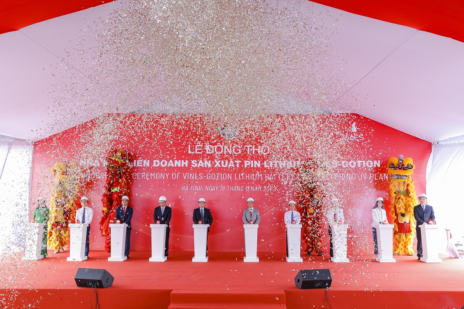 The groundbreaking ceremony of VinES and Gotion joint venture LFP battery factory