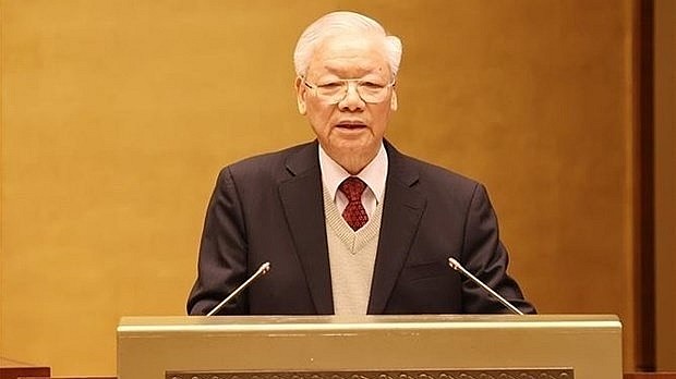 Party General Secretary Nguyen Phu Trong speaks at the first National Conference on Foreign Affairs in Hanoi on December 14. (Photo: VNA)