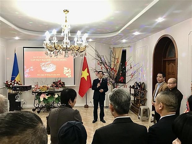 A get-together for the Vietnamese community held by the Embassy of Vietnam in Ukraine. Photo: VNA