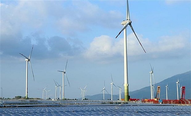 The solar and wind farm complex in Thuan Bac district. Photo: VNA