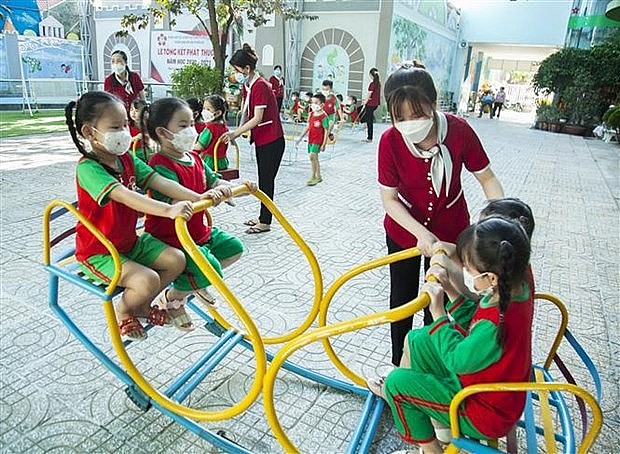 Children play at a kindergarten in Kien Giang province. Photo: VNA