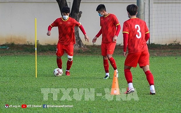 A training of the Vietnam's U23 team. Photo: VNA