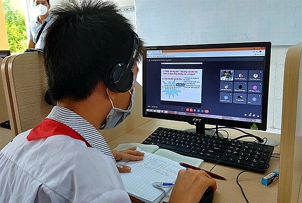 A student studies online. A website has been launched to popularise child online protection skills and knowledge. Photo: VNA