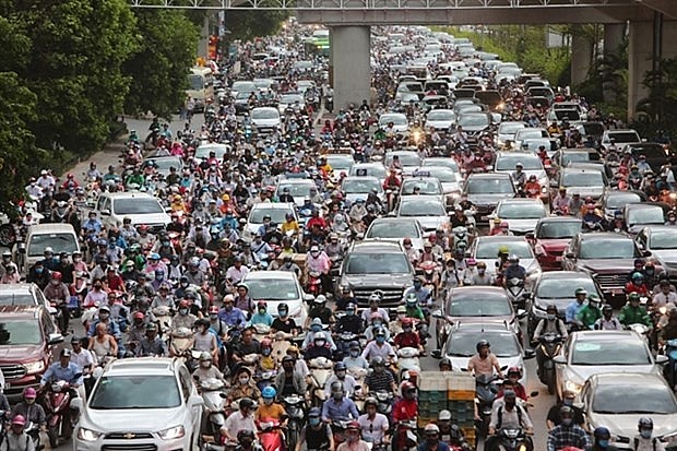 Nguyen Trai street in Thanh Xuan district has long been known as a traffic jam hotspot in Hanoi. Photo: VNA