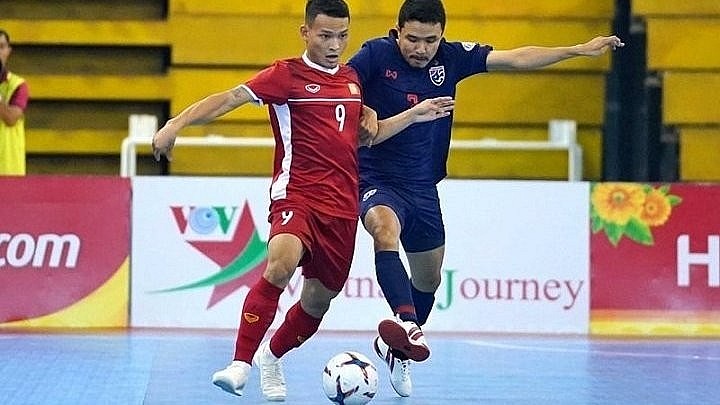 Vietnam will meet Thailand in the semi-finals of the 2022 AFF Futsal Championship. Photo: Webthethao.vn