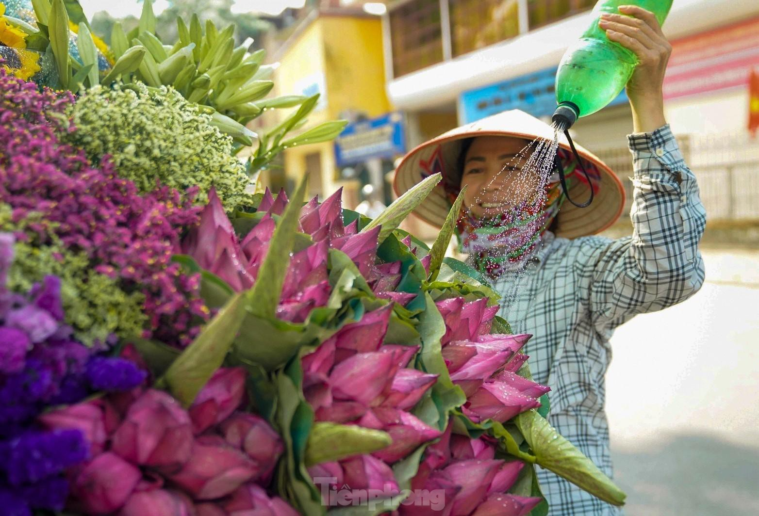 In photo: The vibrant colors of lotus blossom on Hanoi streets