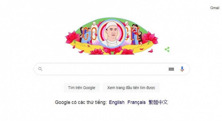 A Doodle of Dr. Ton That Tung on Google’s homepage on May 10. Photo: VOV
